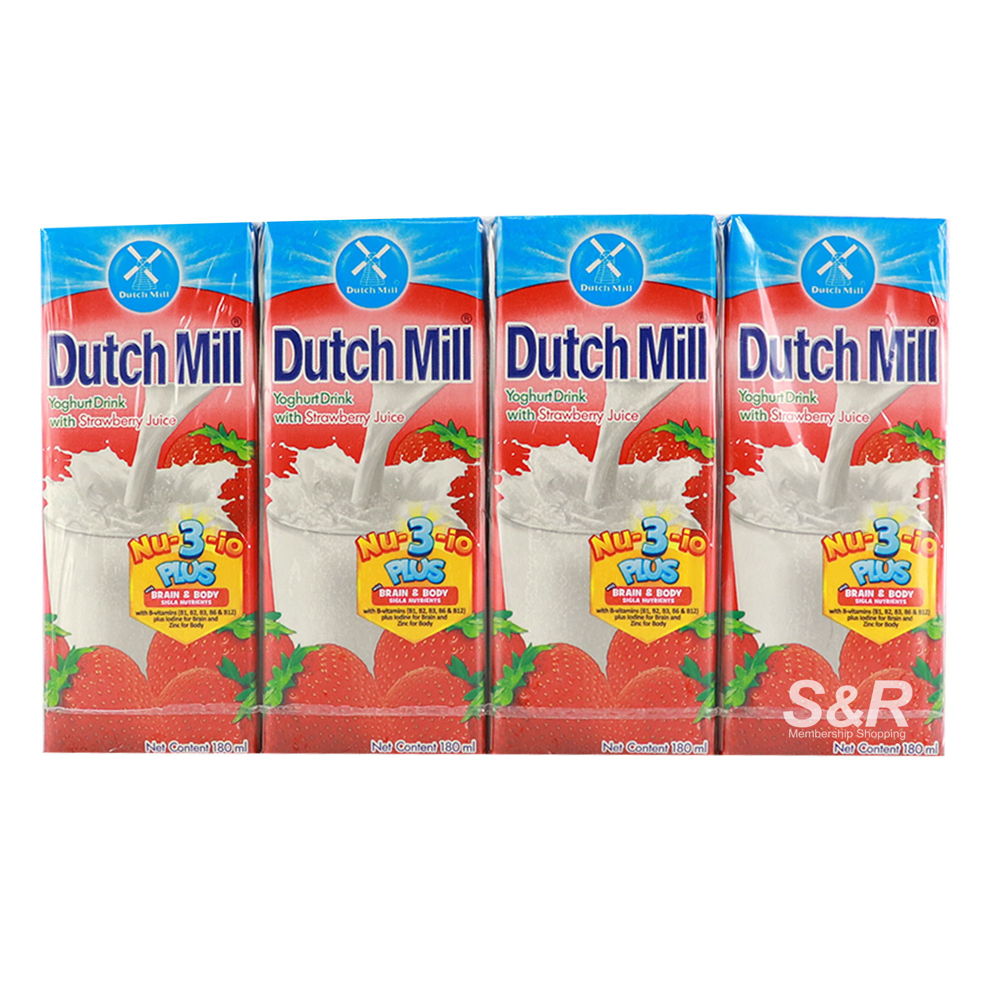 Dutch Mill Yoghurt Drink with Strawberry Juice 4pcs Dutch Mill Yoghurt Drink with Strawberry Juice 4pcs